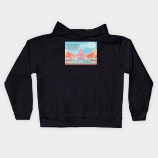 Alberta Legislature Edmonton, AB Canada Illustration Vintage Style Kids Hoodie